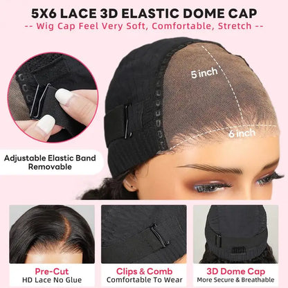 6x5 Pre-cut Glueless Bob Wig - Ombre Highlights